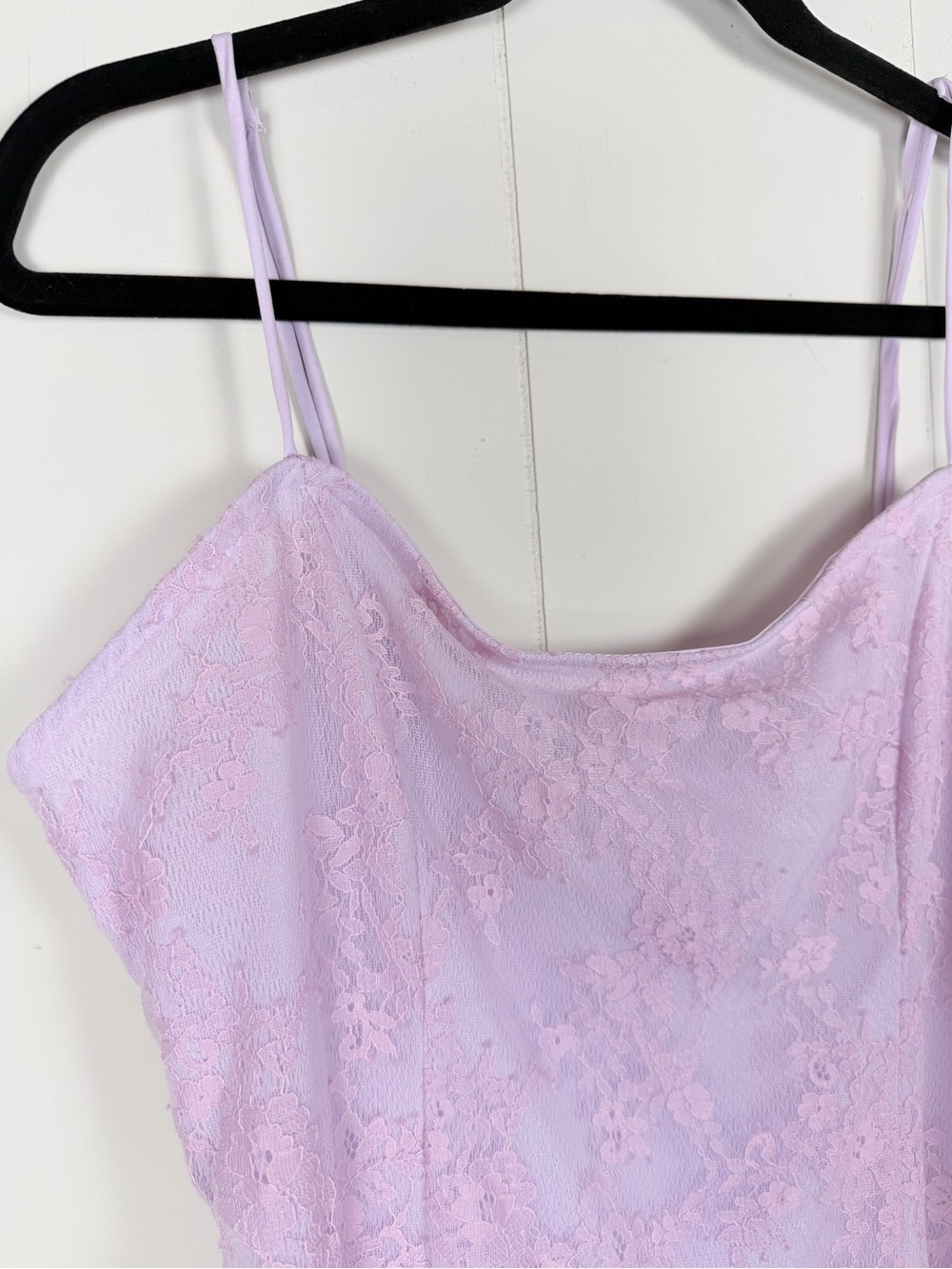Lovers + Friends NWT Lilac Lace Feather-Trim Slip Dress Size XL - Picture 4 of 16
